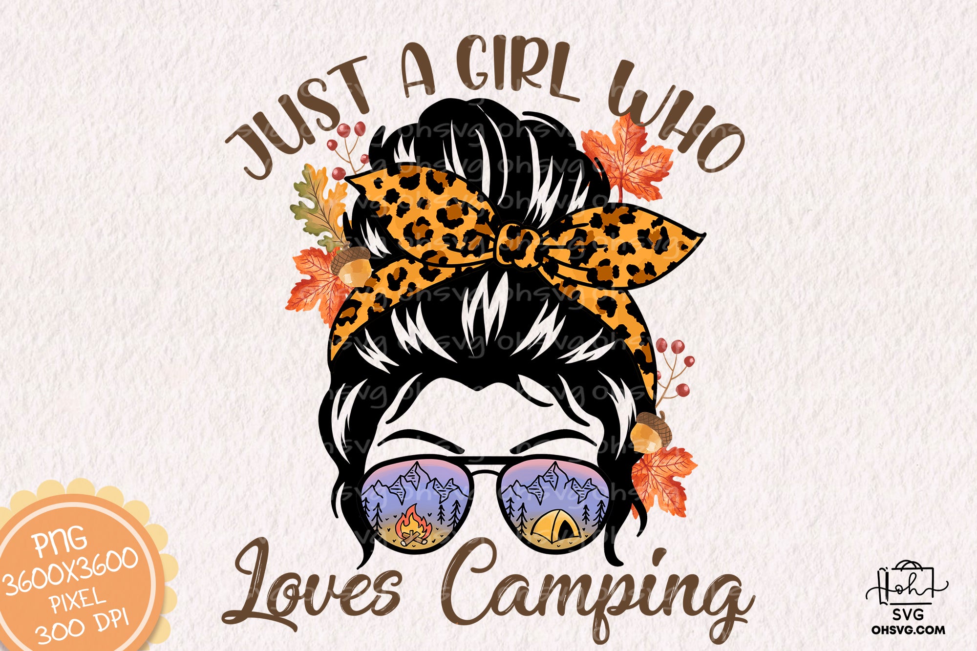 Just A Girl Who Loves Camping Sublimation PNG, Camping Life PNG, Camping Outdoor PNG