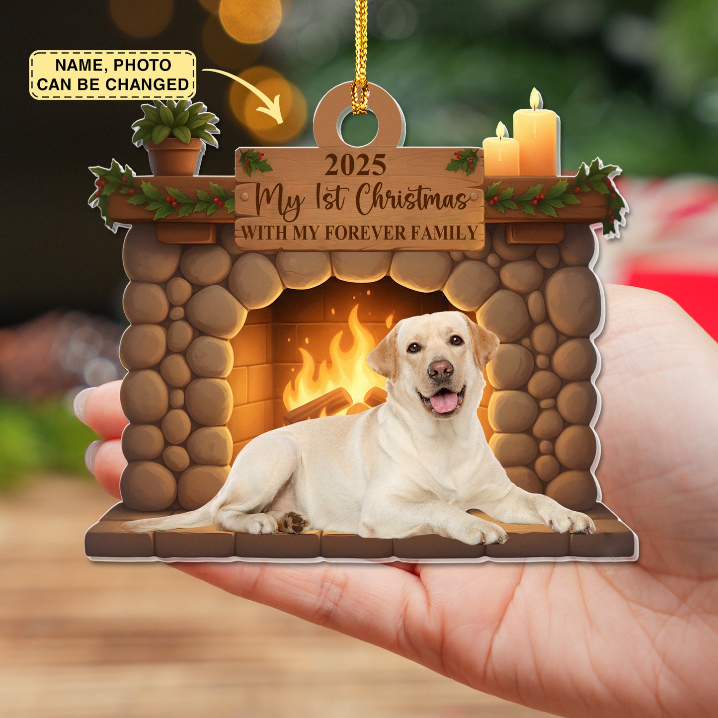 Custom Pet First Christmas Ornament - Dog Picture Ornament - Dog's 1st Christmas Keepsake - Pet Photo Print Ornament 2025