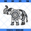 Elephant SVG, Mandala Elephant SVG PNG DXF Cut Files For Cricut