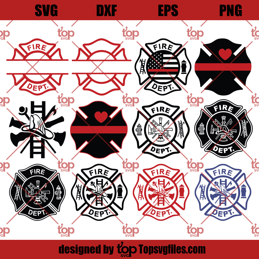 Fire Dept svg Firefighter svg Maltese Cross svg fireman 