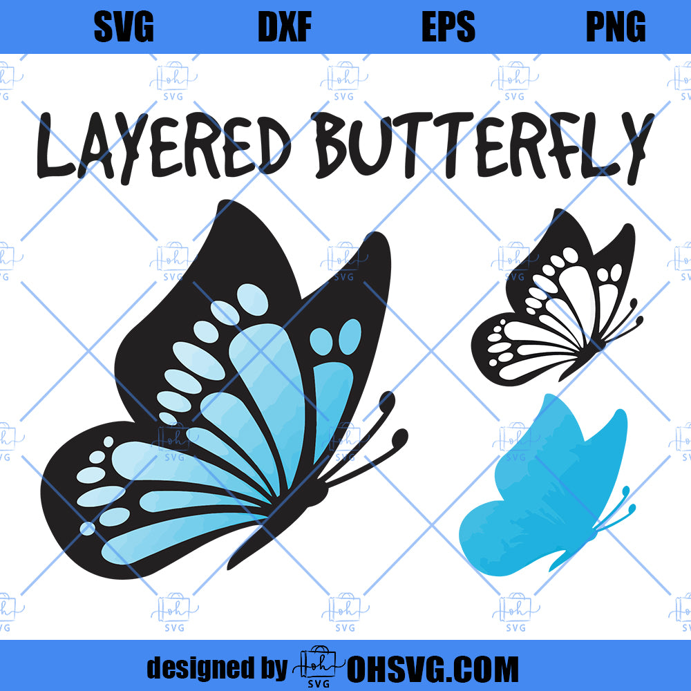 Butterfly SVG, Butterfly SVG File, Layered Butterfly SVG, Butterfly Svg for Cricut, Butterfly Clipart, Butterflies Svg, Butterfly Cut File