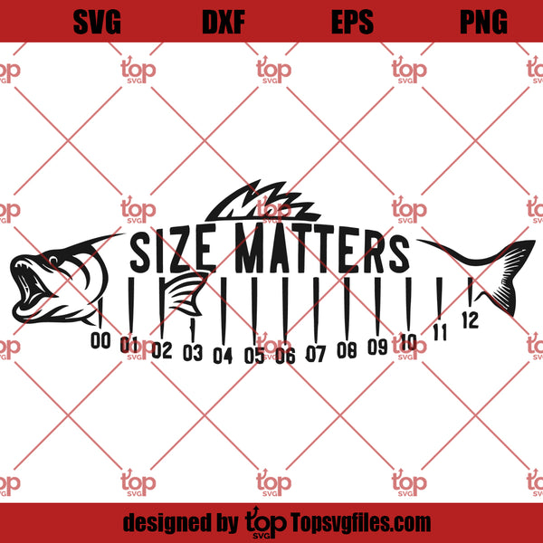 Size Matters Fish SVG, Fishing SVG PNG DXF Cut Files For Cricut - ohsvg