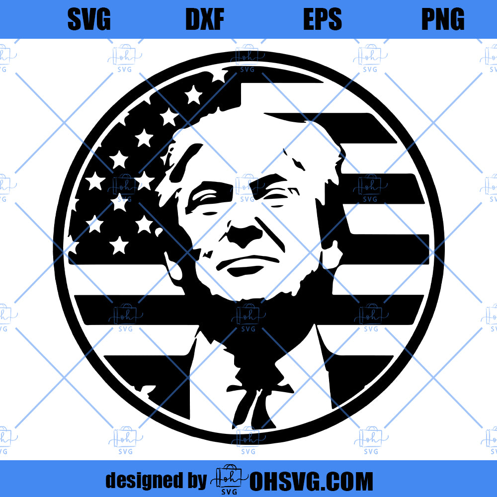 President Donald Trump Face MAGA Logo SVG, Trump SVG