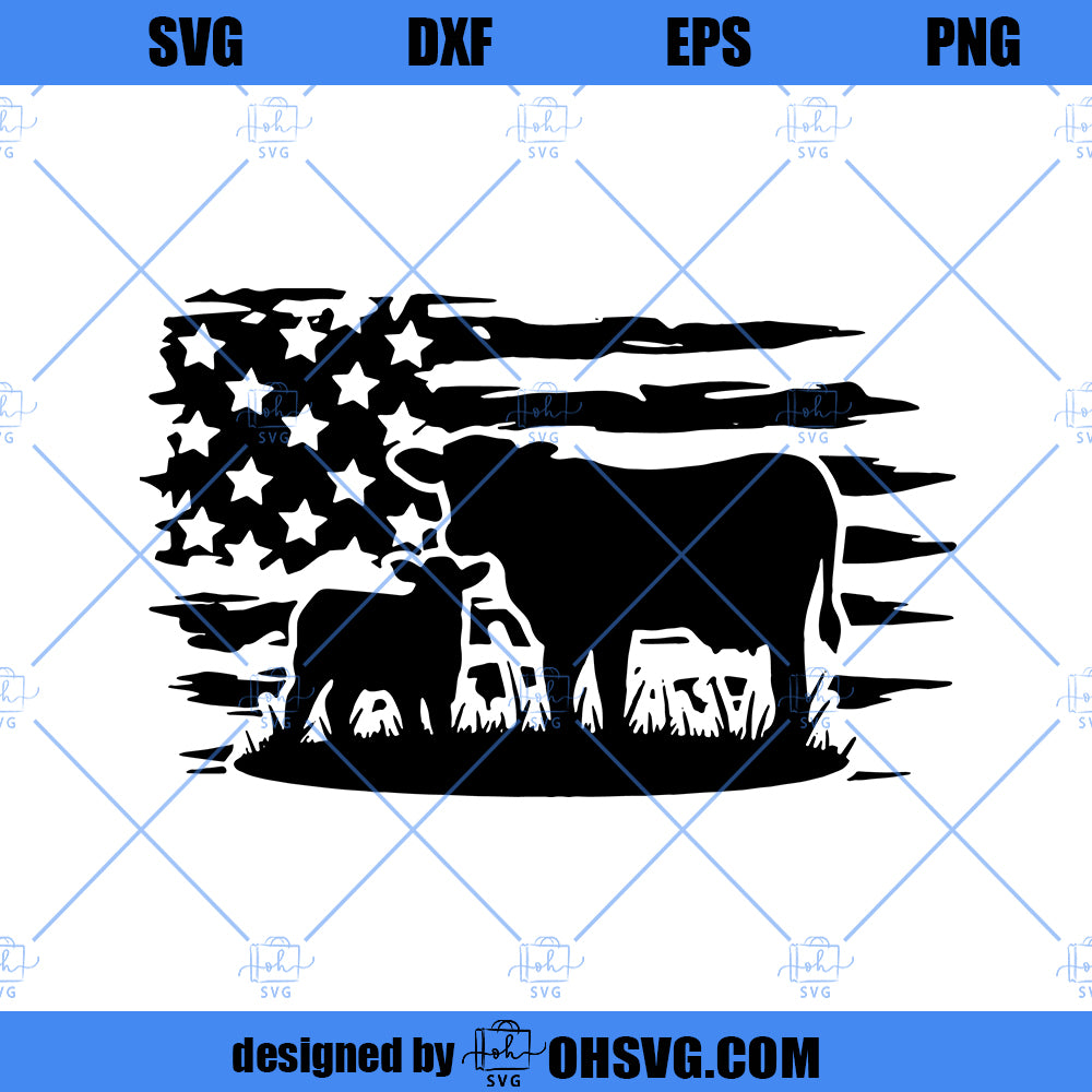 USA Cow Farm SVG, US Cow SV, Farmer SVG, Farm Animal SVG