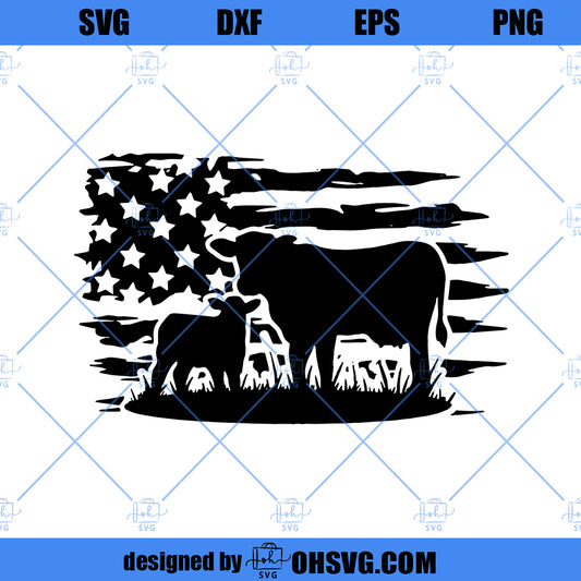 USA Cow Farm SVG, US Cow SV, Farmer SVG, Farm Animal SVG
