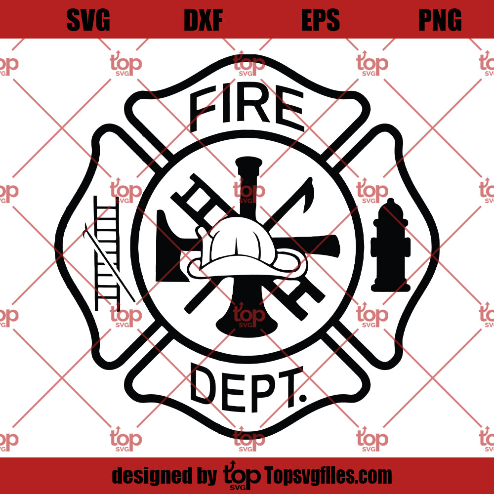 Fire Dept SVG, Firefighter SVG, Maltese Cross SVG, Fireman SVG