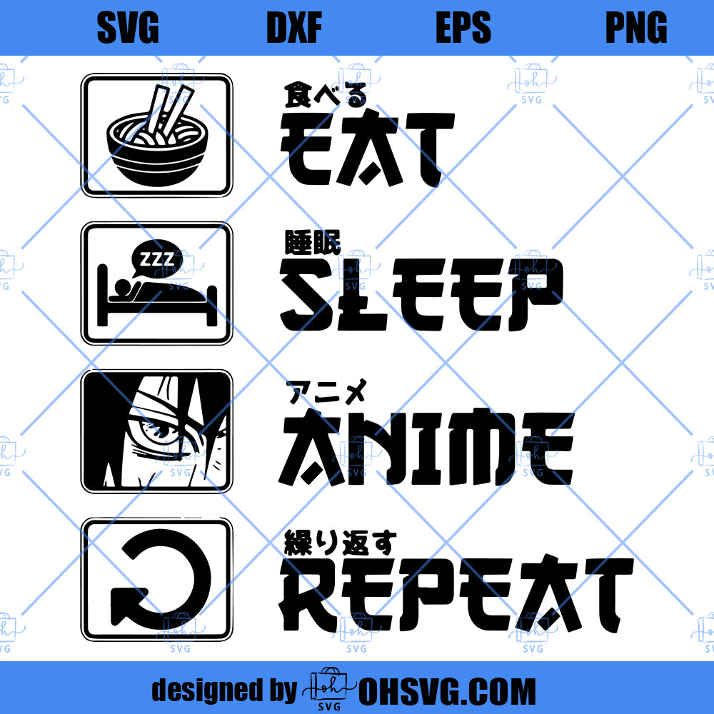 Eat Sleep Repeat SVG Cut File