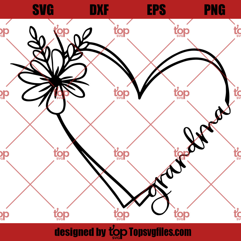 Grandma Heart SVG, Mother's Day SVG, Grandma Heart SVG