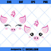 Pig SVG, Pig Faces SVG Cut File for Cricut, Cute Pig Face SVG, Girl Pig SVG