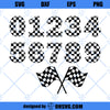Checkered Numbers SVG, Checkered Flag SVG, Racing Flag SVG