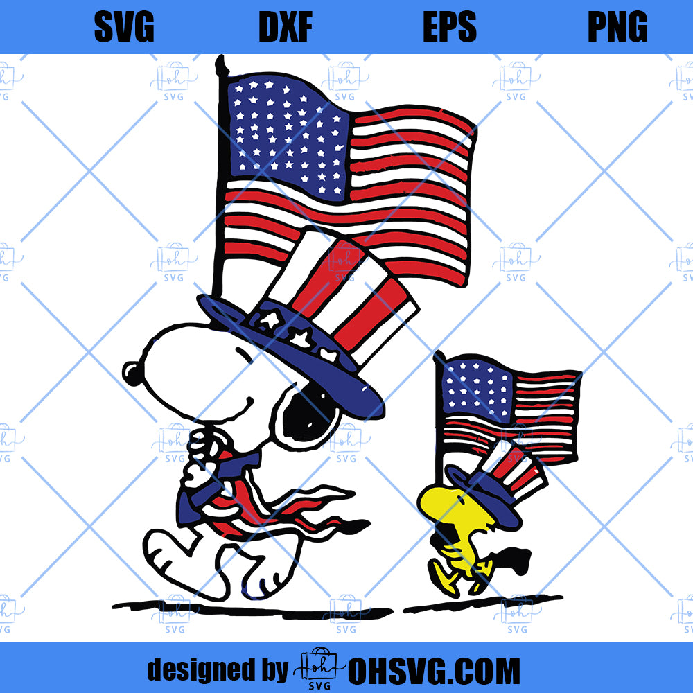 Snoopy And Peanut 4th Of July SVG, Snoopy And Peanut America Flag SVG