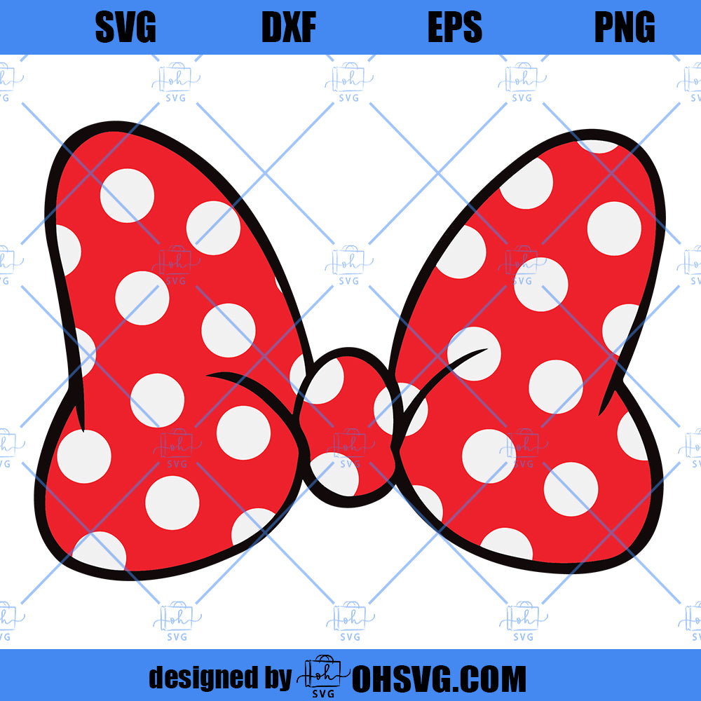 Bow with polka dots - svg, dxf cut files & jpg, png image files - DIY Printable Iron On Transfer Instant Download