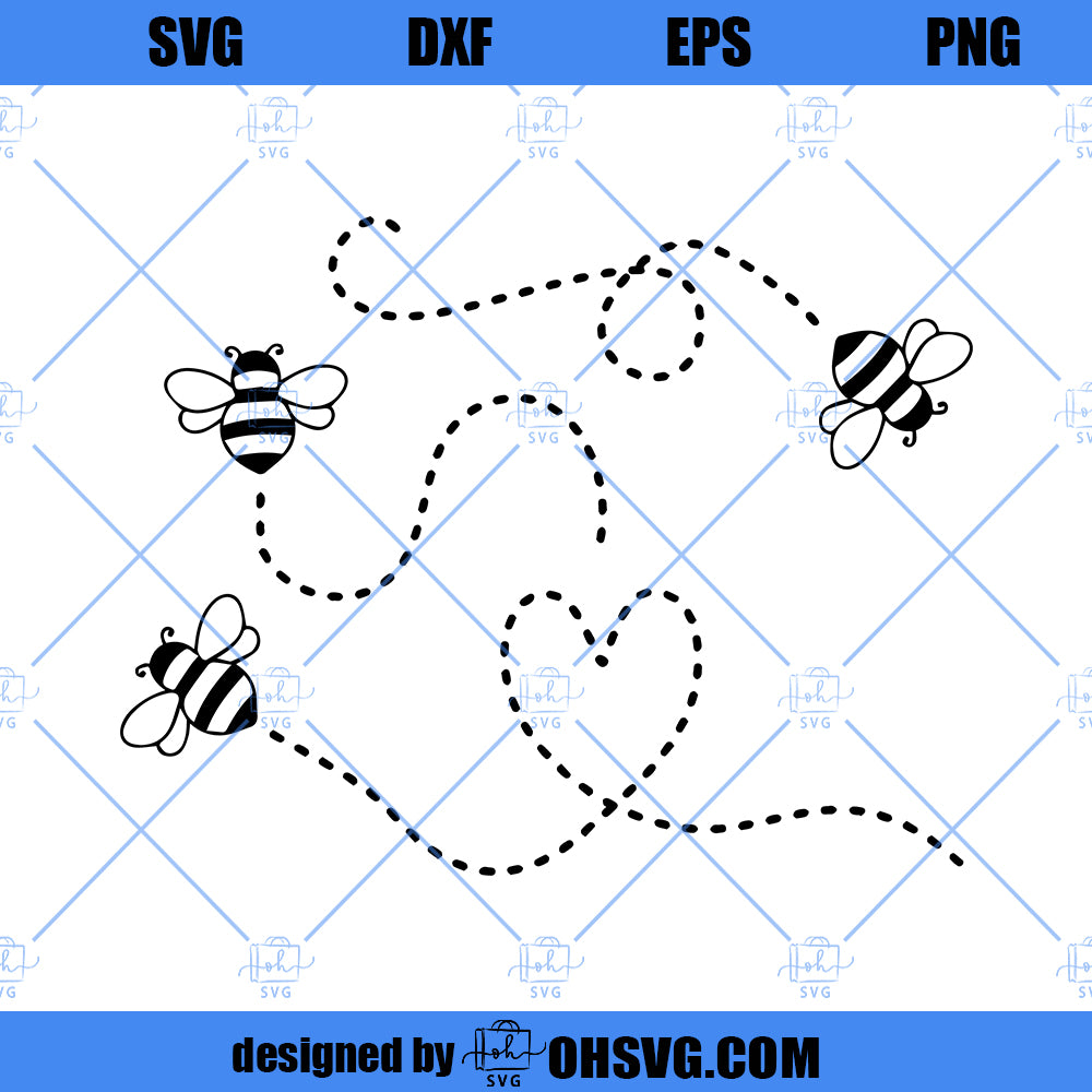 Bee Paths SVG, Bee SVG Cricut Silhouette PNG DXF Cut Files For Cricut