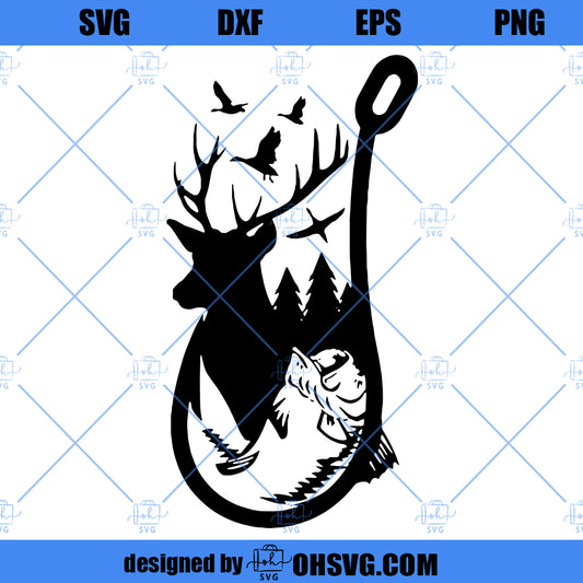 Deer Hunting SVG, Fishing SVG, Duck Scenery SVG, Outdoor Activities SVG