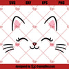 Cat Face SVG Kitten whiskers cut file Cute Kitty Eyelashes Baby cat head Kawaii Birthday Girl Silhouette Cricut Vinyl Shirt Bodysuit Iron on