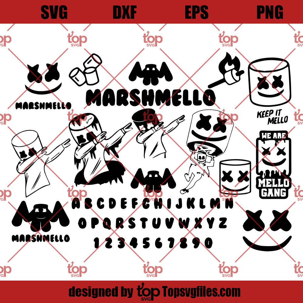 Dj Marshmello SVG, Dj Marshmello Bundle SVG, Dj Marshmello Logo SVG - ohsvg