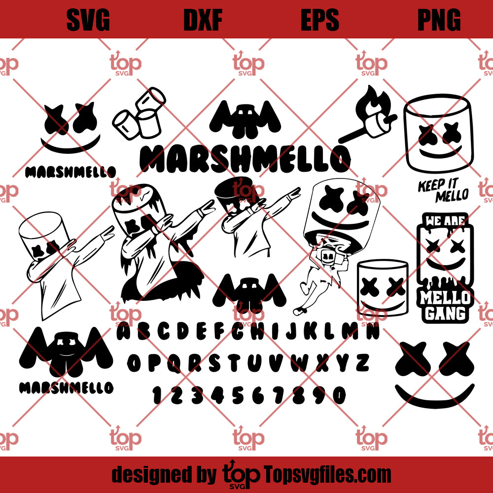 Dj Marshmello SVG, Dj Marshmello Bundle SVG, Dj Marshmello Logo SVG