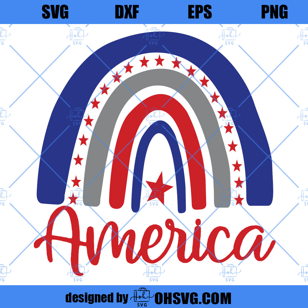 Rainbow America SVG, Rainbow America SVG, Rainbow USA Flag SVG