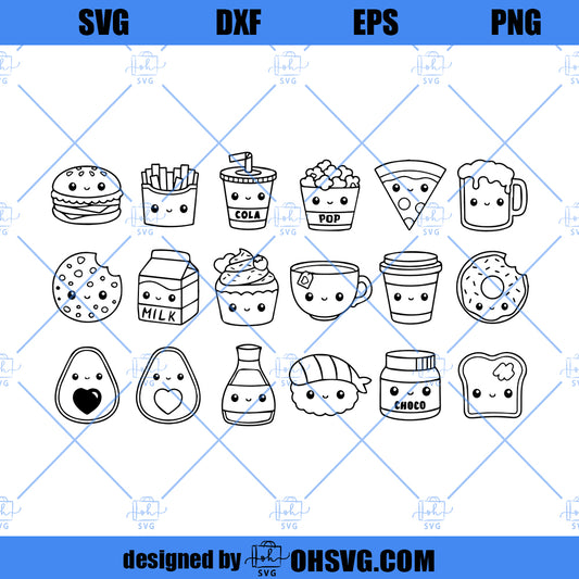 Kawaii Food SVG, Friendship SVG, Best Friend SVG Love SVG