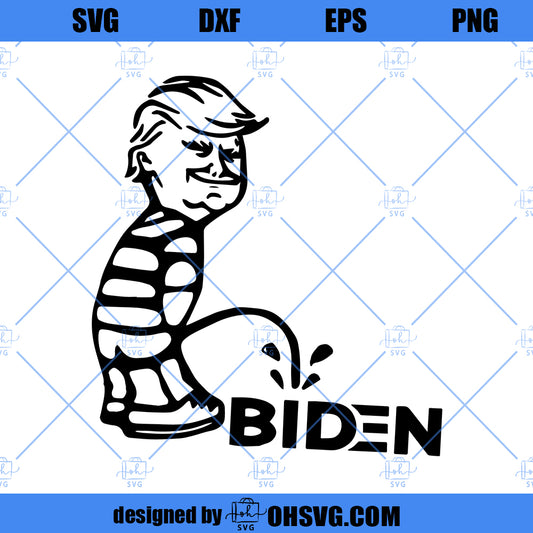 Donald Trump Peeing On Biden SVG, Funny Anti Biden SVG