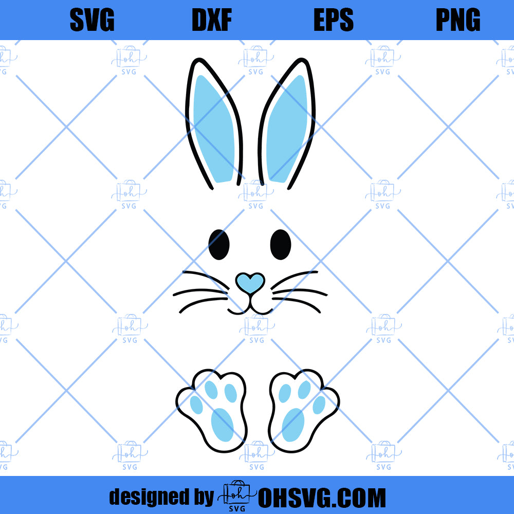 Easter Bunny Kit SVG, Rabbit SVG, Cute Bunny Face SVG