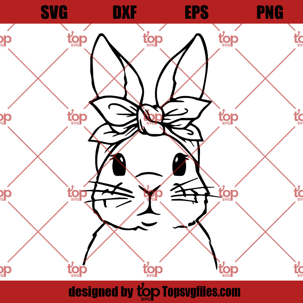 Bunny SVG, Easter Bunny SVG, Happy Easter PSVG, Bunny With Bandana SVG