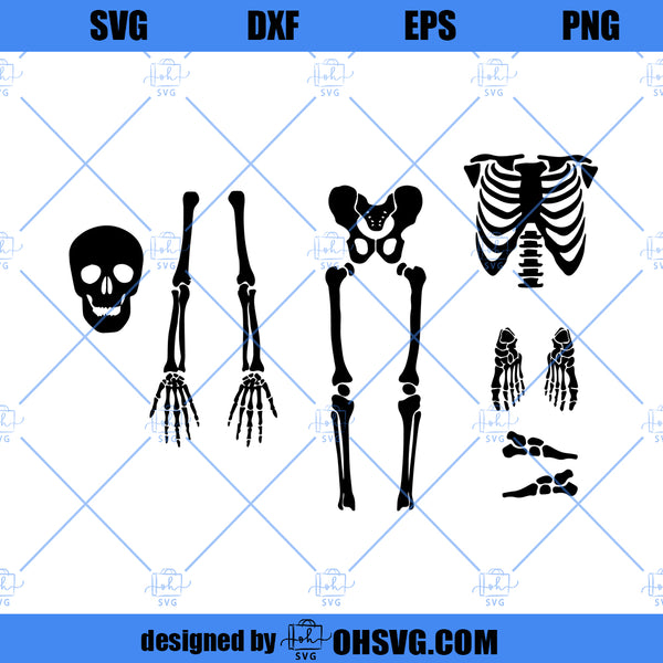 Skeleton Parts SVG, Skeleton SVG, Halloween SVG, Skeleton Bones SVG - ohsvg