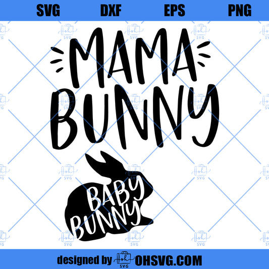 Mama Bunny SVG, Baby Bunny SVG, Pregnancy SVG, Mom Rabbit SVG