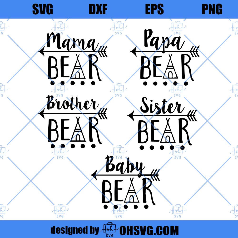 Mama bear and baby bear Svg cut file for cricut