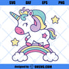 Unicorn On Rainbow SVG, Cute Unicorn SVG PNG DXF Cut Files For Cricut