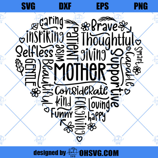 Mother SVG, Mom Gift SVG, Mom Heart SVG, Mom Things Heart SVG