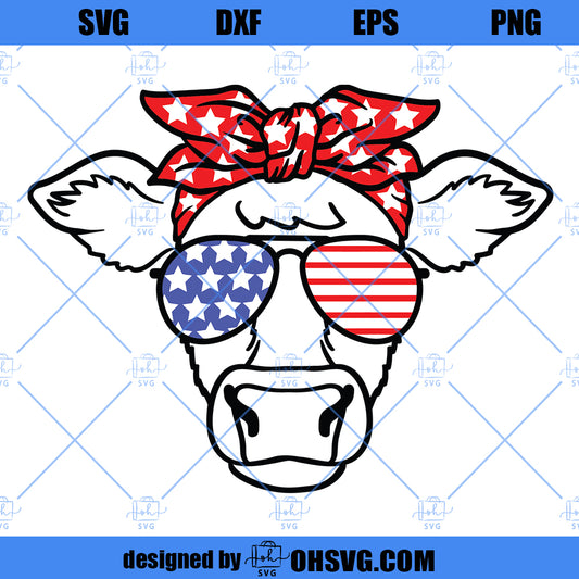 4th Of July SVG, Cow SVG, Independence Day SVG, American Flag SVG