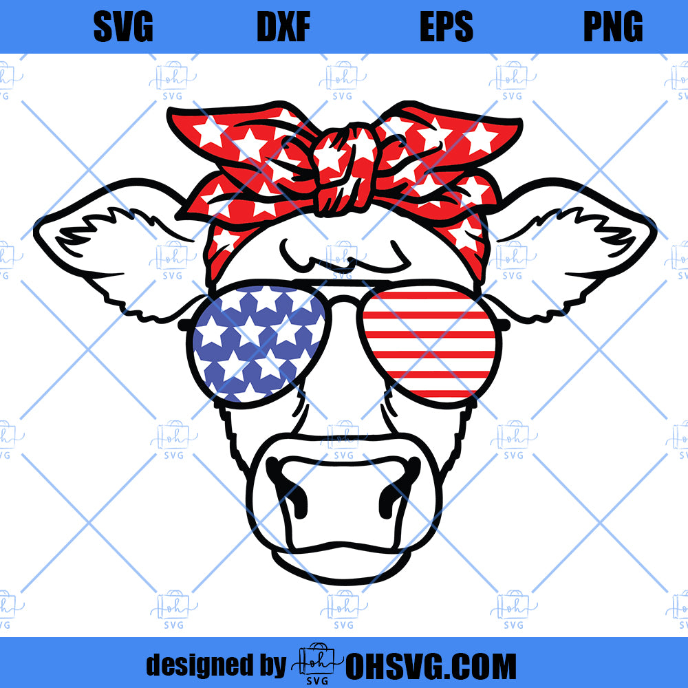 4th Of July SVG, Cow SVG, Independence Day SVG, American Flag SVG