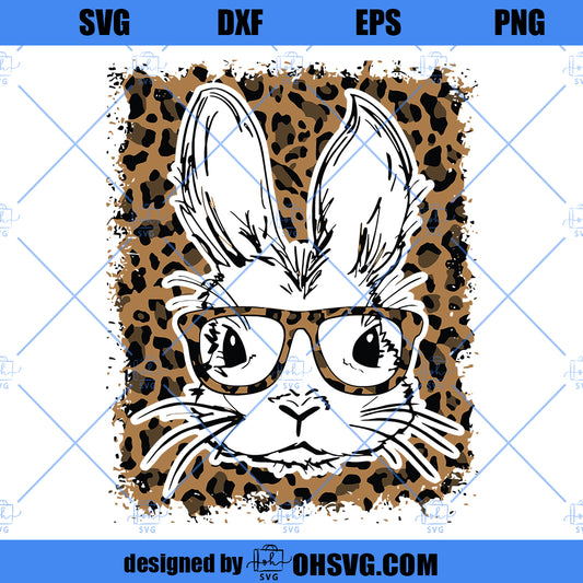 Bunny SVG, Bunny Leopard SVG, Leopard Bunny Glasses SVG