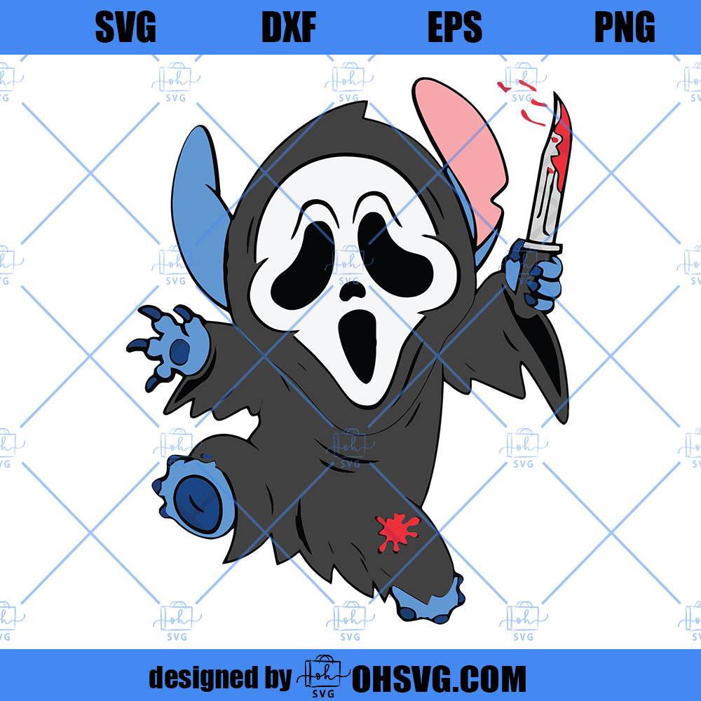 Blue Alien Ghostface SVG, Layered Svg, Cut File, Halloween