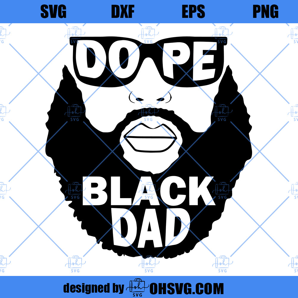 Dope Black Dad SVG, Bearded Bald Black Man SVG, Afro King Father SVG