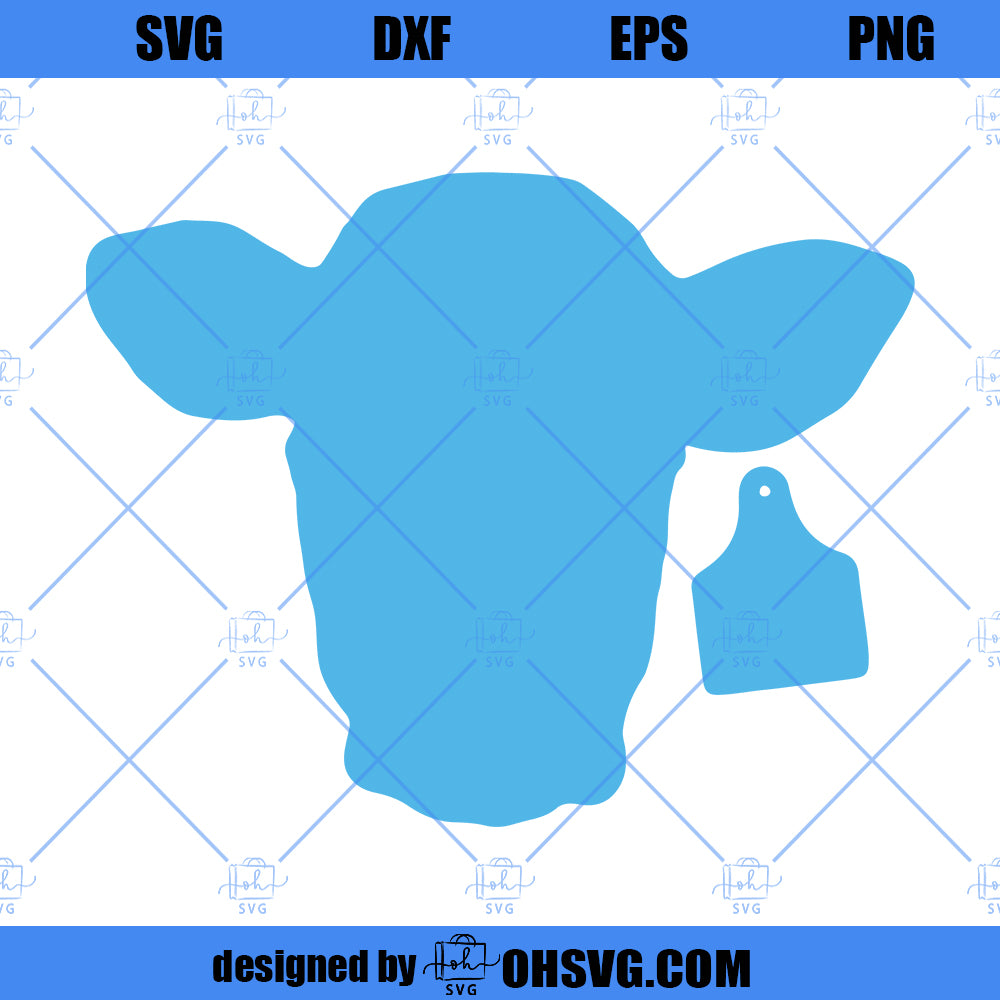 Cow Tag Silhouette SVG DXF PDF Digital Download File for Cameo Cricut Glowforge