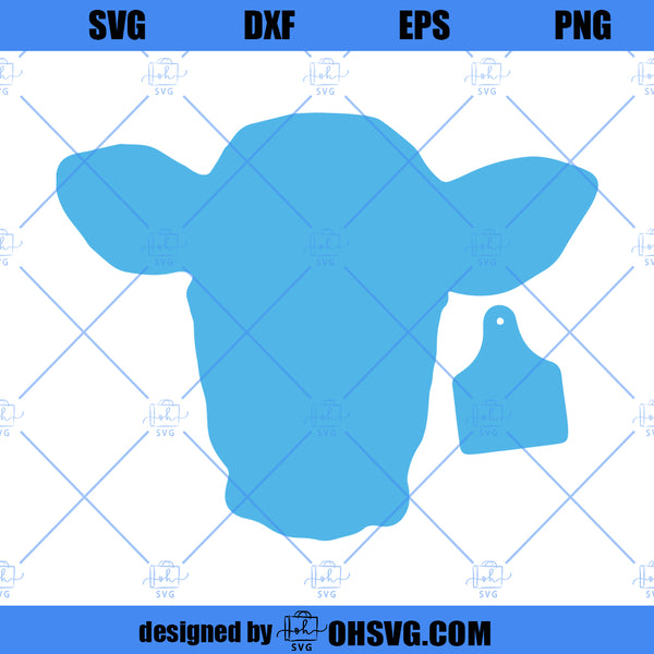 Cow Tag Silhouette SVG DXF PDF Digital Download File for Cameo Cricut ...