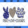 Peace Love Cougars SVG, Cougars SVG, School Spirit SVG