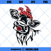 Cow Kiss SVG, Calf SVG, Heifer SVG, Funny Heifer With Bandana SVG