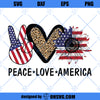 Peace Love America Sunflower Independence Day SVG