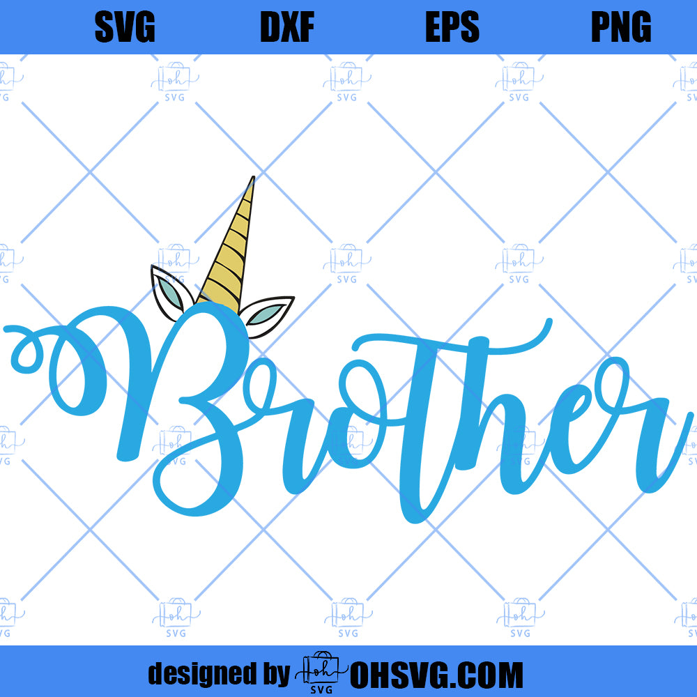 Brother Unicorn - JPG, png & SVG, DXF cut file, Printable Digital, flowers, lashes - Instant Download