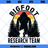 Bigfoot Research Team Retro Sunset SVG, Sasquatch SVG