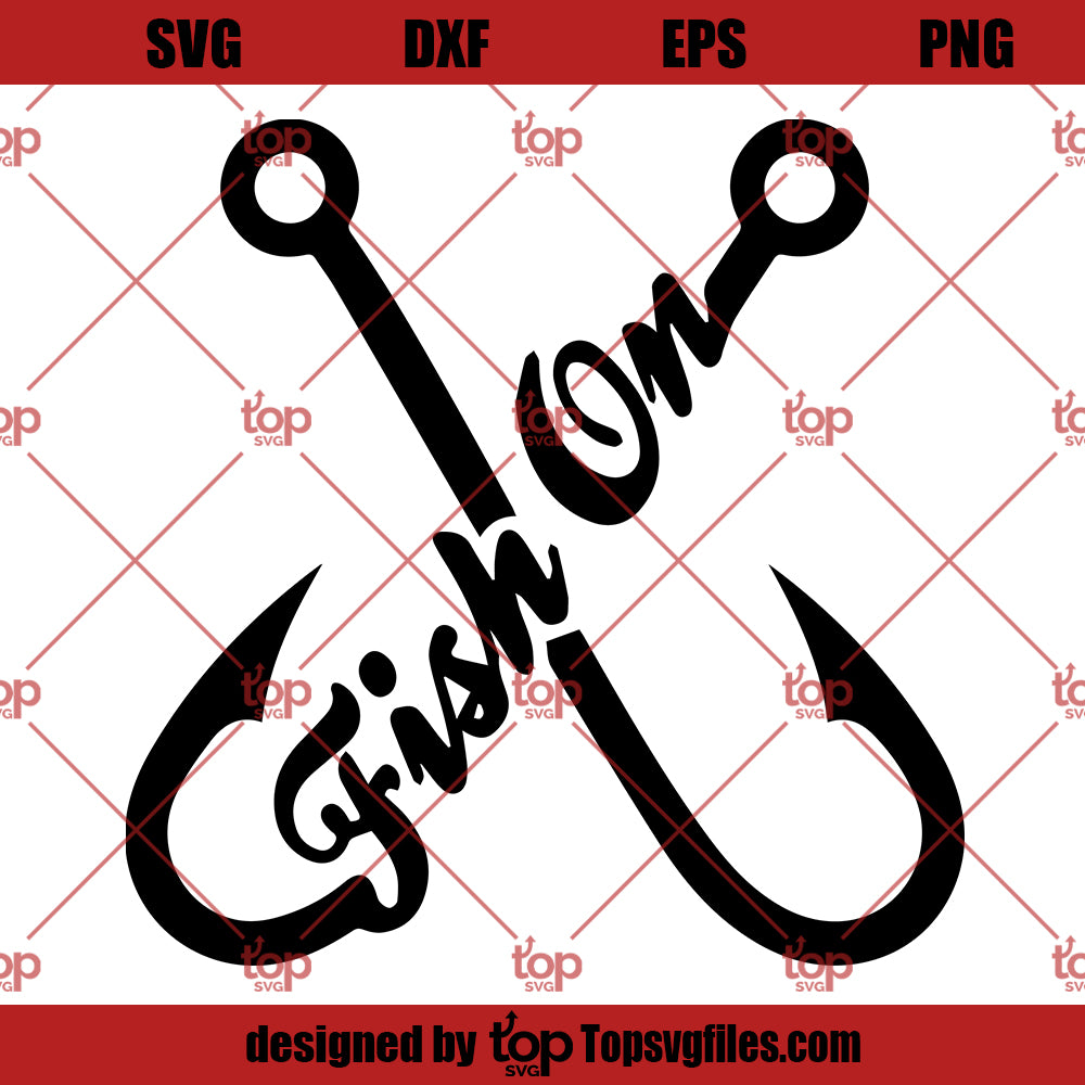 Fishing Hooks Fish On SVG, Fishing SVG Cricut Silhouette