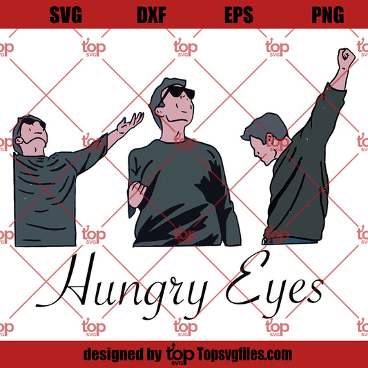Hungry Eyes Sebastian Stan SVG PNG DXF Cut Files For Cricut
