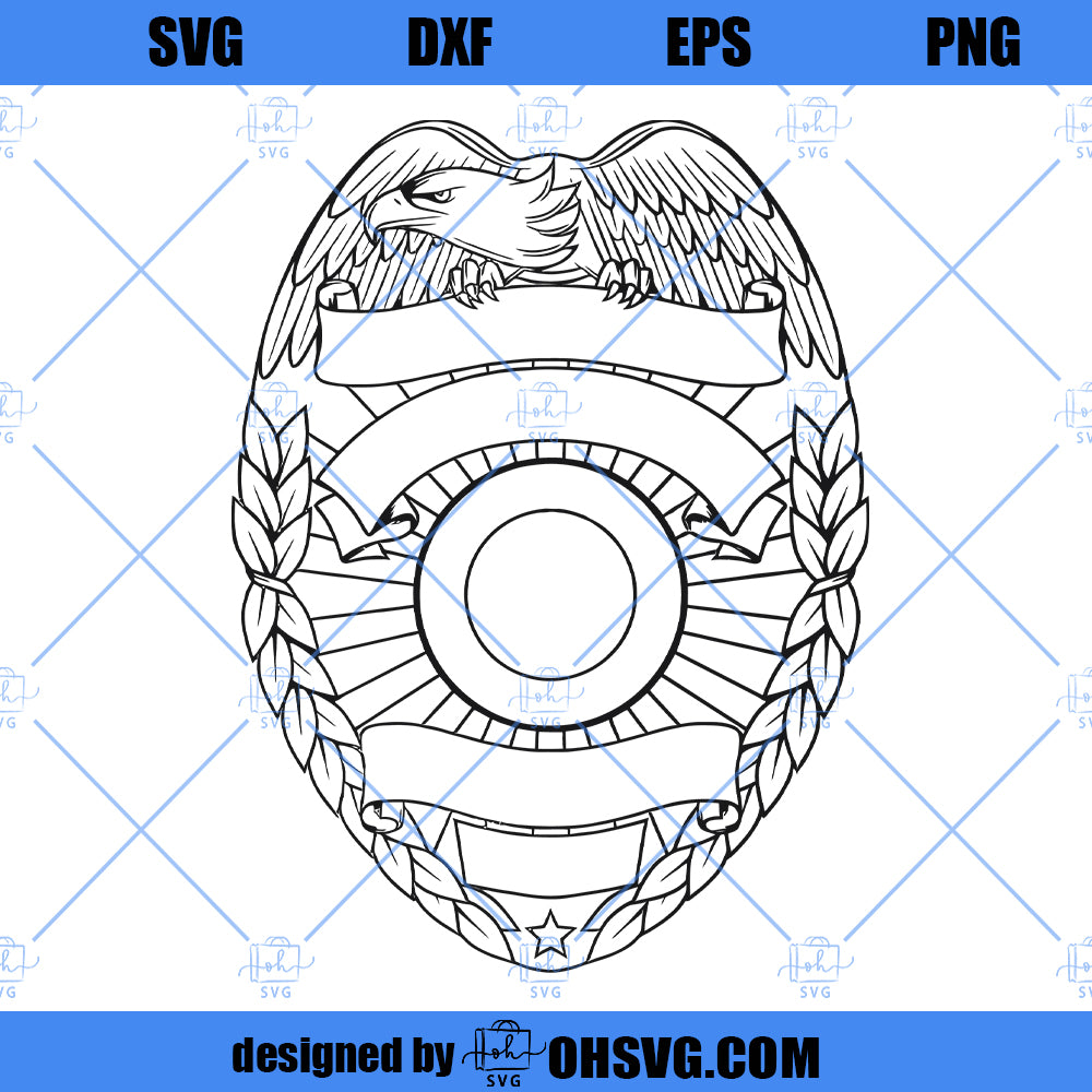 Police, Badge, Eagle, Hero, svg, dxf, png, jpg digital cut file for cutting machines, personal, commercial, Silhouette Cameo, Cricut