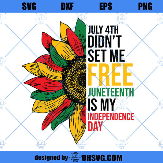 July 4th Didn’t Set Me Free Juneteenth Is My Independence Day SVG