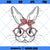 Cute Bunny Rabbit With Bandana Glasses Bubblegum, Bunny with Heart Glasses svg, Rabbit Bandana Glasses Bubblegum svg, dxf, png, eps