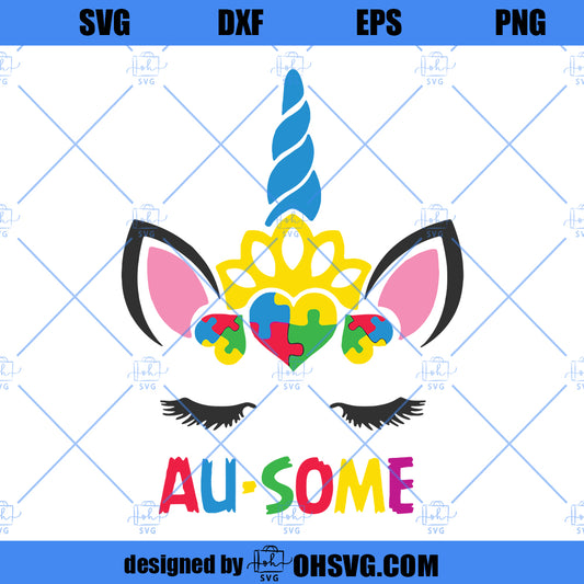 Ausome SVG, Autism Unicorn SVG, Autism Awareness SVG