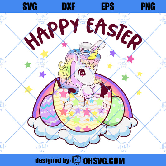 Happy Easter Unicorn SVG, Unicorn SVG, Cute Unicorn Easter's Day SVG